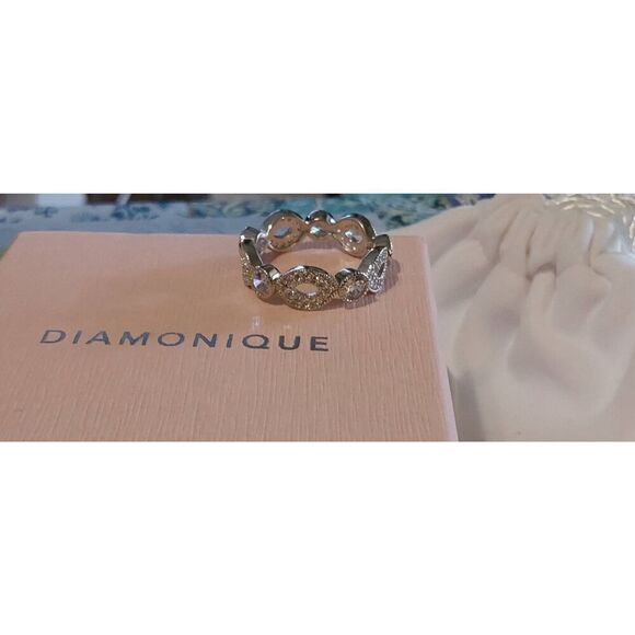 Gorgeous New DIAMONIQUE 1.55 Ct. "Forever in a Day" Bridal/Wedding Band Ring #8 - Picture 2 of 7